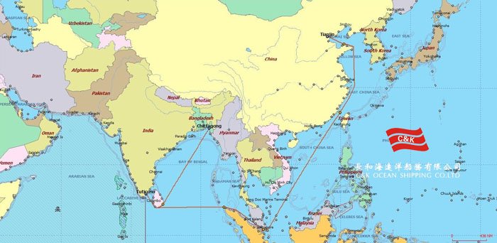 阿联酋航运的主要服务航线