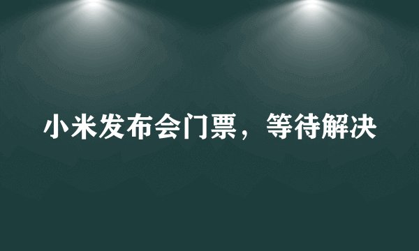 小米发布会门票，等待解决
