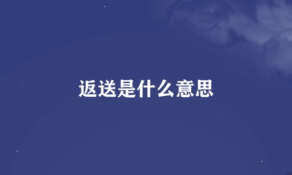返送是什么意思