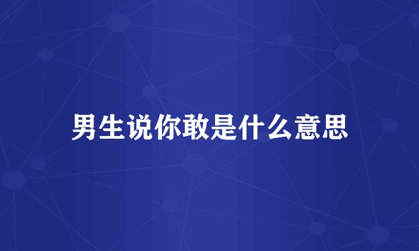 男生说你敢是什么意思