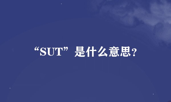 “SUT”是什么意思？