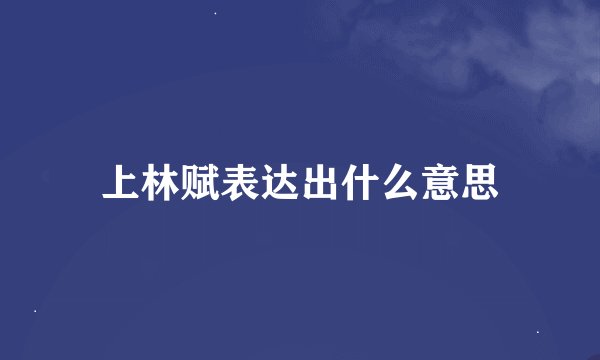 上林赋表达出什么意思