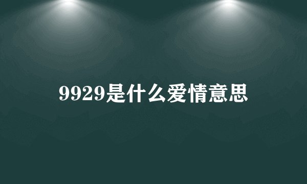 9929是什么爱情意思