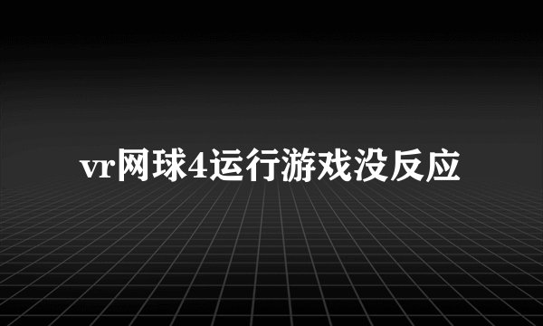 vr网球4运行游戏没反应