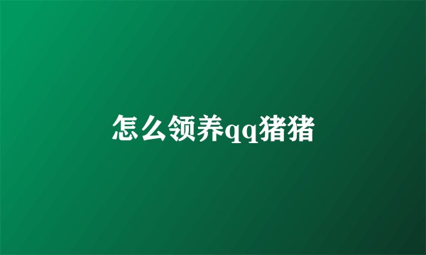 怎么领养qq猪猪