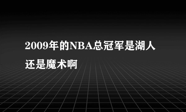 2009年的NBA总冠军是湖人还是魔术啊