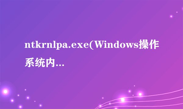 ntkrnlpa.exe(Windows操作系统内核文件)