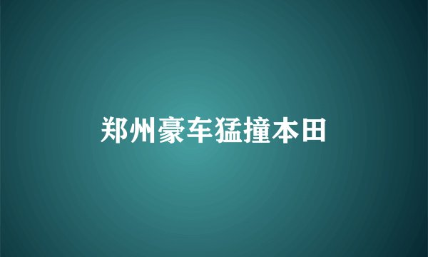 郑州豪车猛撞本田
