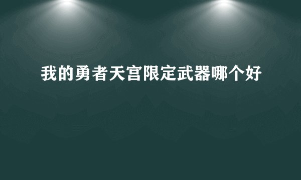 我的勇者天宫限定武器哪个好