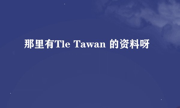那里有Tle Tawan 的资料呀