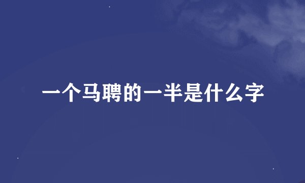 一个马聘的一半是什么字