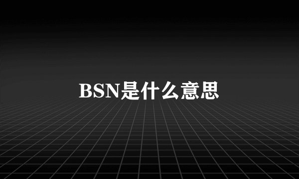 BSN是什么意思