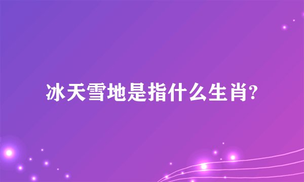 冰天雪地是指什么生肖?