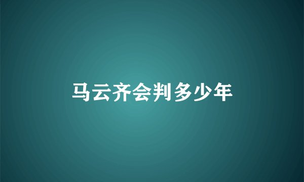 马云齐会判多少年