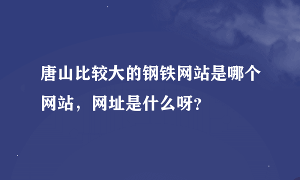 唐山比较大的钢铁网站是哪个网站，网址是什么呀？