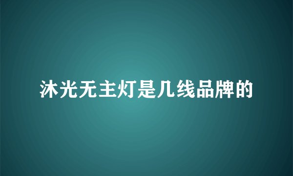 沐光无主灯是几线品牌的