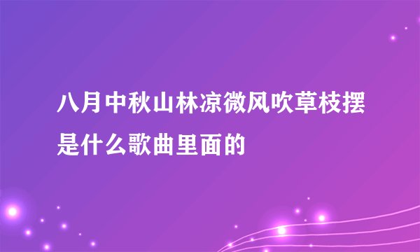 八月中秋山林凉微风吹草枝摆是什么歌曲里面的