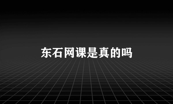 东石网课是真的吗