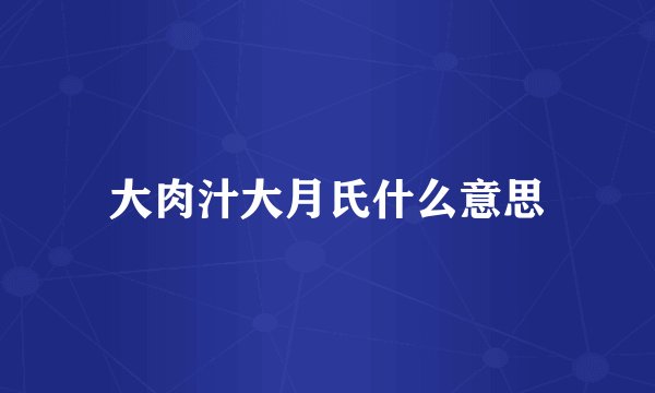 大肉汁大月氏什么意思