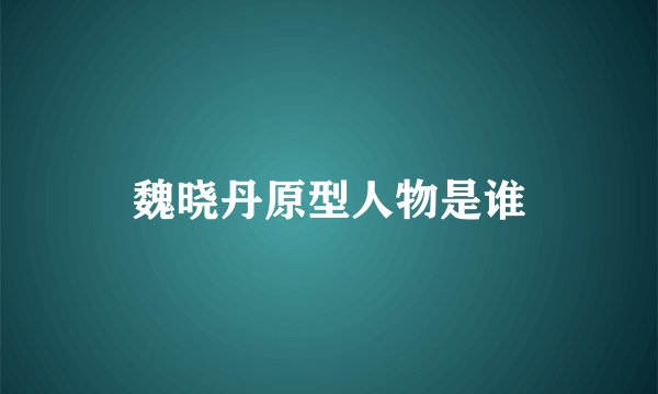 魏晓丹原型人物是谁