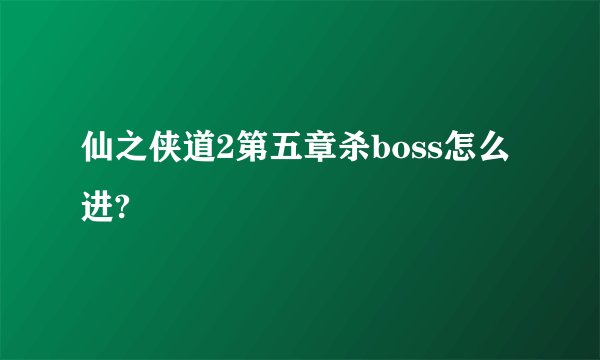 仙之侠道2第五章杀boss怎么进?