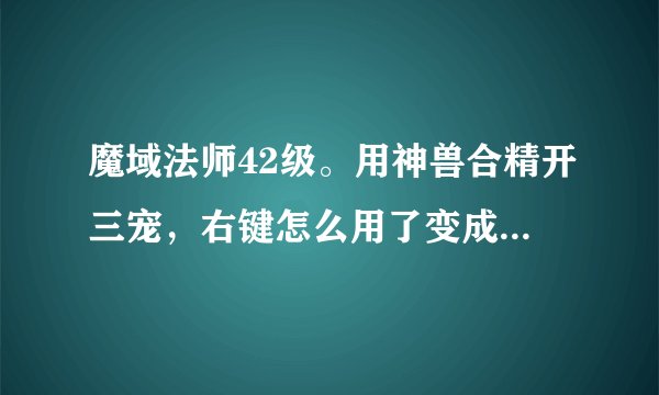魔域法师42级。用神兽合精开三宠，右键怎么用了变成3个灵魂晶石了？好亏啊