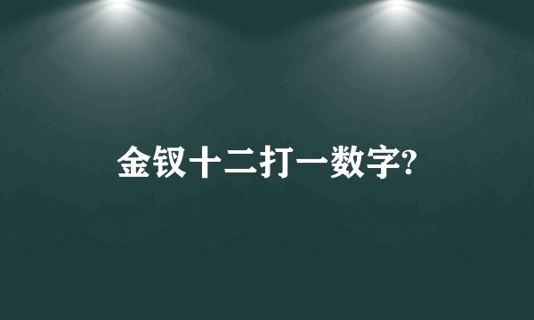 金钗十二打一数字?