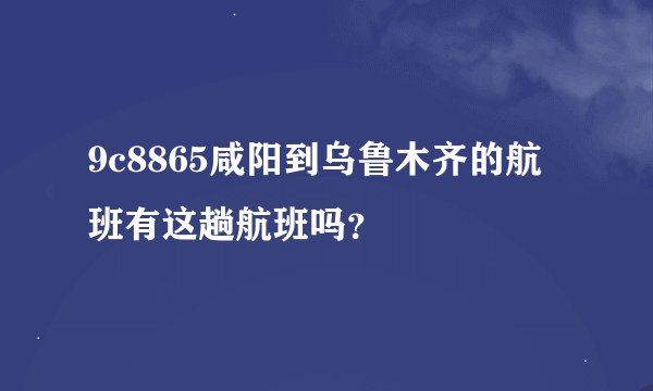 9c8865咸阳到乌鲁木齐的航班有这趟航班吗？