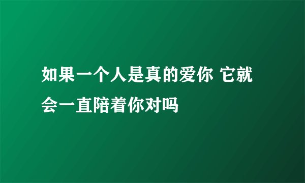 如果一个人是真的爱你 它就会一直陪着你对吗
