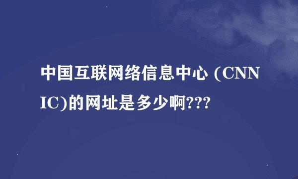 中国互联网络信息中心 (CNNIC)的网址是多少啊???