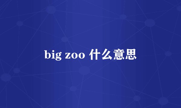 big zoo 什么意思