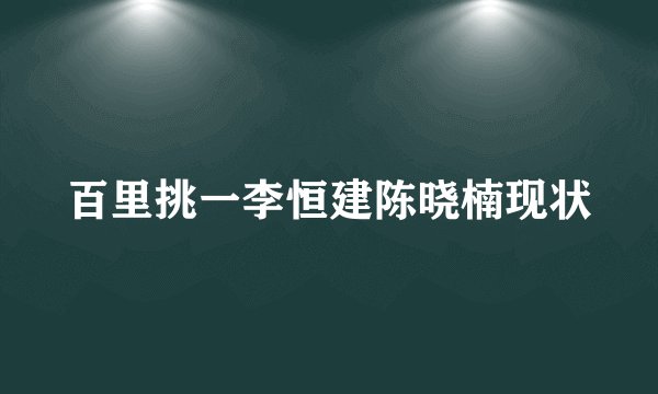 百里挑一李恒建陈晓楠现状