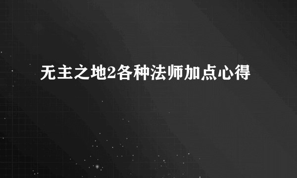无主之地2各种法师加点心得