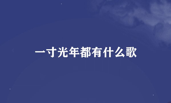 一寸光年都有什么歌