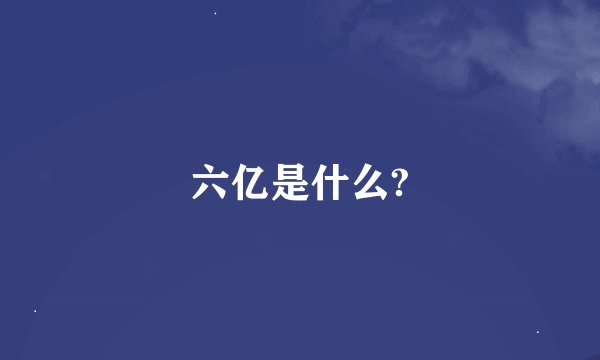 六亿是什么?