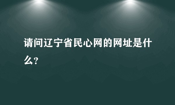 请问辽宁省民心网的网址是什么？