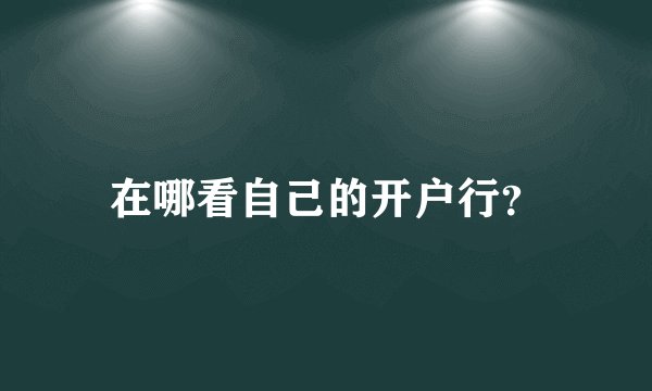 在哪看自己的开户行？