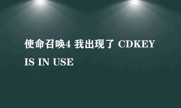 使命召唤4 我出现了 CDKEY IS IN USE
