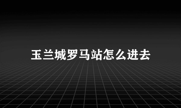 玉兰城罗马站怎么进去