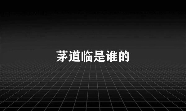 茅道临是谁的
