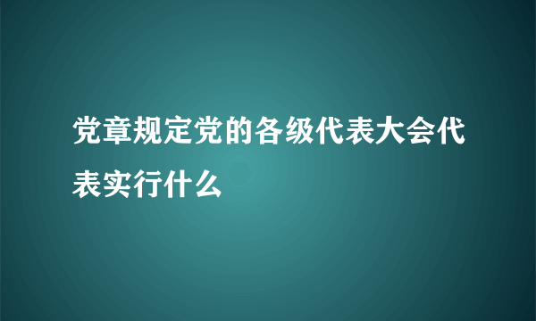 党章规定党的各级代表大会代表实行什么