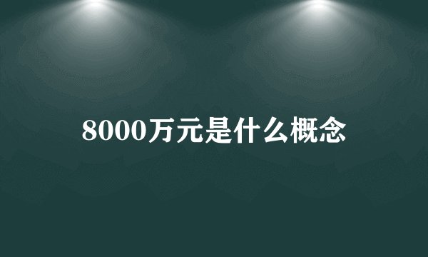 8000万元是什么概念