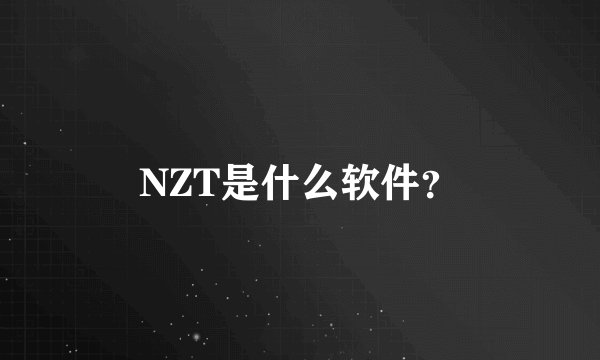 NZT是什么软件？
