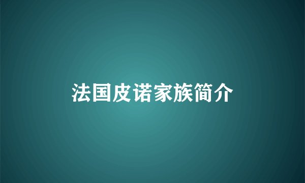 法国皮诺家族简介