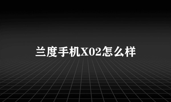 兰度手机X02怎么样
