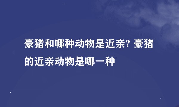 豪猪和哪种动物是近亲? 豪猪的近亲动物是哪一种