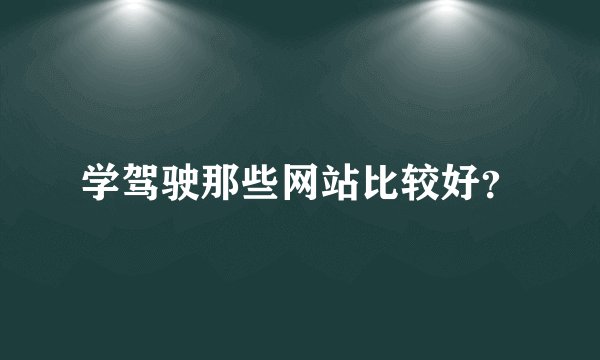 学驾驶那些网站比较好？