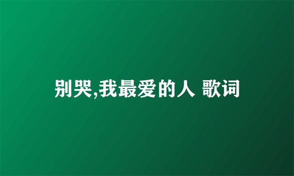 别哭,我最爱的人 歌词