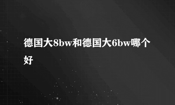 德国大8bw和德国大6bw哪个好
