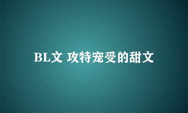 BL文 攻特宠受的甜文